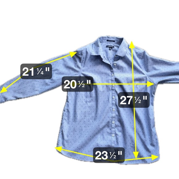 Long Sleeve Striped Lands End Shirt Womens Polka Dot Button Down Blouse Size 14W - Picture 10 of 13